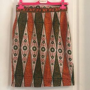 Vintage handmade boho 100% cotton pencil skirt